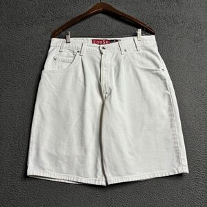 Men’s 34 Vintage Levi’s Silver Tab Loose Baggy Jean Shorts White Clean 90’s USA